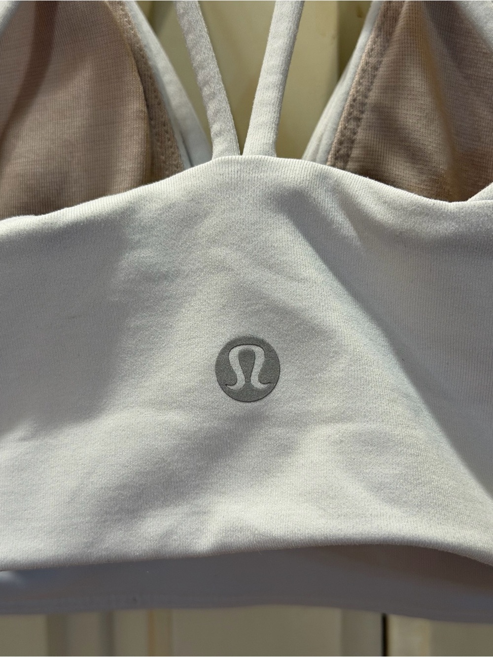 lululemon athletica White & Beige Strappy Sports Bra
